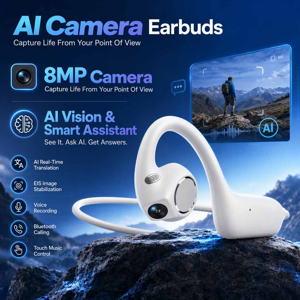 Hot Sale Ai Camera Earbuds 108 - Wireless Charger recension och pris